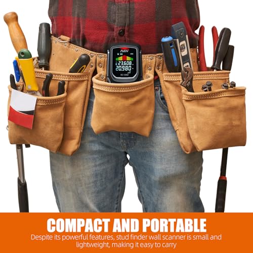 NDI Stud Finder Wall Scanner Leaser distancce Meter 5 in 1 Electronic Stud Detector HD LCD Display & Audible Alarm, for the Center and Edge of Wood AC Wire Metal Studs Joist Pipe