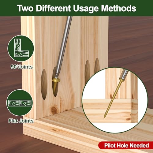 Pocket Hole Screws 2-1/2 Inch, 320Pcs Exterior Pocket Screws #8 X 2-1/2" - color: Gold, size: #8 X 2-1/2"