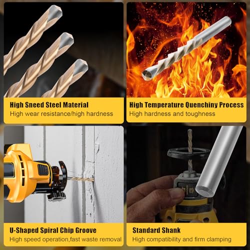 Upgrade 50 Pcs Drywall Bit, 1/8 Inch Drywall Drill Bit for Wood, Drywall Cutting Bit, Drywall Guide Point Cutting Bits, Drywall Router Bits for Use with Spiral Saw (50, 1/8 inches) - size: 1/8 inches