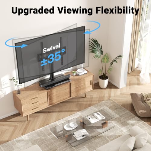 PERLESMITH Universal TV Stand Legs for 32-65 inch TVs, Table Top TV Stand up to 88 lbs, Height Adjustable Television TV Mount, Universal TV Leg Base for Living Room & Bedroom (32-65 Inch with Swivel) - size: 32-65 Inch with swivel
