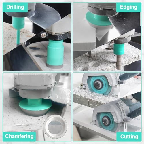 Tile Hole Saw Kit - (6/8/10/25/35/50/65mm+10mm Finger Bit+50mm Chamfer Bit+Adapter) and 4.5 Inch Diamond Saw Blade Cutting Disc Wheel