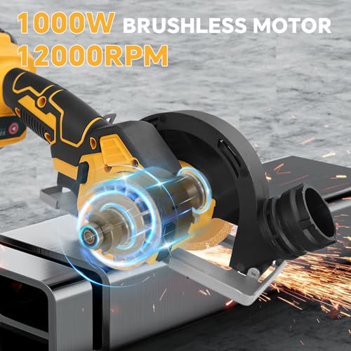 Cordless Mini Circular Saw for Dewalt 20v Battery, 4" Brushless Power Circular Saws, 12000RPM Small Circular Saw，2 Blade, Cutting Depth 0.8"(20mm) for Metal, Wood, Plastic(No battery)