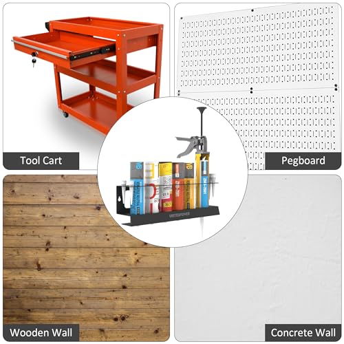 UNITEDPOWER Caulking Gun Holder, Wall Mount Hand Caulking Gun Storage Rack, Caulk Tube Organizer for Workshop, Shop, Garage