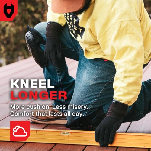 NoCry Professional Gel Knee Pads for Work with Soft Foam and Gel Cushion — Heavy Duty Cap, Reinforced Adjustable Straps, Military Grade Rivets and Built-in Hang Loops — Perfect for Construction - style: Original