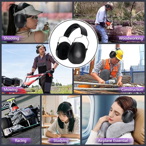 30dB Noise Cancelling Ear Muffs, Shooting Ear Protection, Ear Protection Headphones, Thickened Headband Ear Muffs for Noise Reduction for Shooting, Construction, Mowing