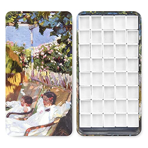 qianshan 40Pcs Empty Half Pans Watercolor Tin Palette with Magnetic Stripe - color: Garden