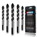 5-Piece 1/2“ Masonry Drill Bits for Tile Glass Ceramic Wall Brick Stone Soft-Metal Wood, 1/2 Inch Concrete Drill Bits Cement Drill Bit Set, 3-Flat Shank, YG8 Carbide Tungsten Steel Alloy Tip 12mm - size: 5 Piece 1/2 Inch Drill Bit Set