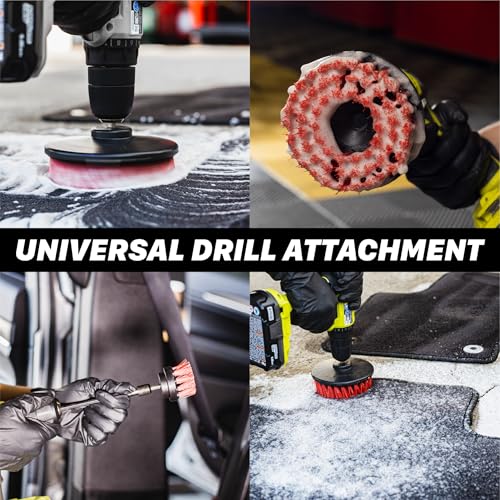 Maxshine 2" Universal M8 Medium-Duty Upholstery & Carpet Drill Brush – Power Scrubber Attachment for Car Detailing – Removes Grime, Stains & Spots from Fabric, Seats & Carpets - size: 2" Medium-Duty Drill Brush