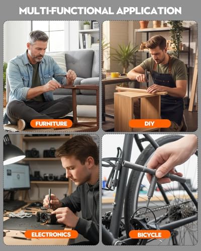 Saker 42-in-1 Magnetic Screwdriver Kit with T Handle Multi-Bit Ratchet Screwdriver Set Gifts for Father, Dad, Home, Computer, Bicycle, Furniture, DIY Dark Grey - style: 42 in 1 Classic