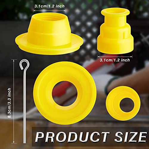 19 Pcs Caulking Finisher Kit, Caulking Nozzle Tips: 14 Reusable Stainless Steel Applicators, 4 Connection Bases Replacement, 1 Glue Needle for Bathroom Kitchen Windows Sink Joint