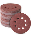 Bates- Sanding Discs, 5 Inch 8 Hole Sanding Discs, 100 Pack, Grits 60 120 240 400 600 800 1000 1200 1500 2000, Sanding Pads, Hook and Loop Sanding Disc, Round Sandpaper Discs, 5 inch Sanding - color: Red, size: 100 Pack, 60-2000 Grits