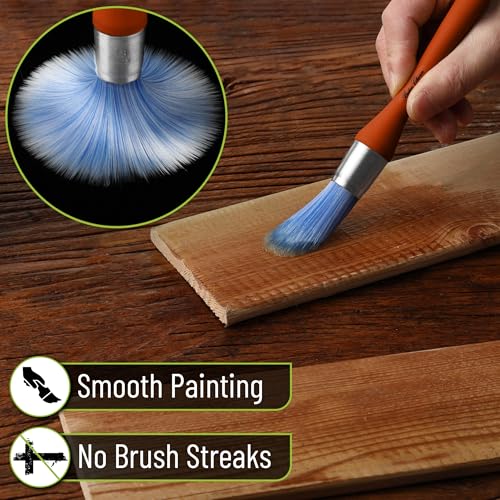Bates- Trim Brush, 0.75 Inch, Edge Painting Tool, Trim Paint Brushes, Trimmer Edger, Trim Brush - color: Rust, size: 0.75 inch, 1 Pack