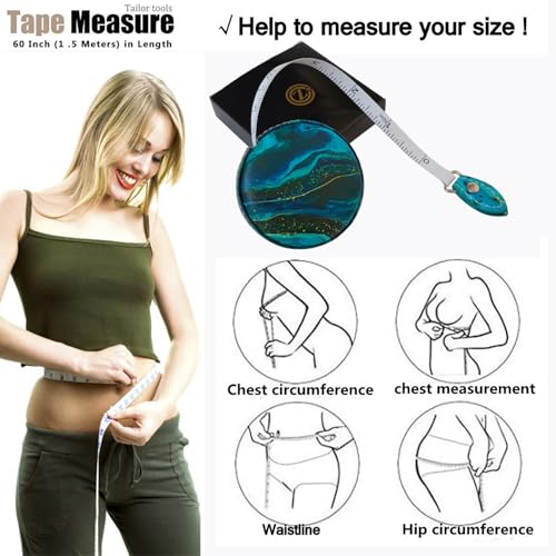 Tape Measure Body Measuring Tape，Medical Body Cloth Tailor Craft Dieting Measuring Tape, Dual Sided Retractable Ruler Colour Printed Soft Tape Measure Retractable - color: Pink Green 2 pack