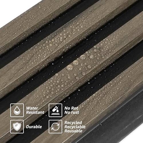 Art3d 96 x 6 Inch 3D Fluted Wood Textured Slat Wall Panel, 8-Pack, Ebony - color: Ebony, size: 96*6