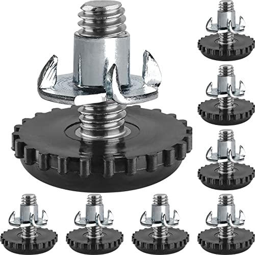 Anwenk Stainless Steel Patio Furniture Leveling Feet 1/4-20 Screw in Threaded Outdoor Furniture Levelers Adjustable Table Chair Levelers Feet Glides for Chairs Tables Cabinet Patio Furniture- 8 Pack - color: Black 8p