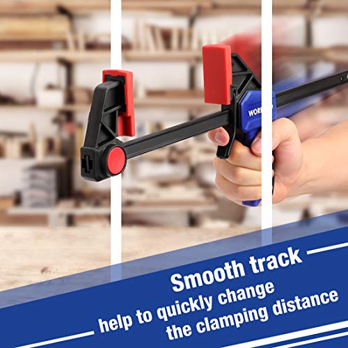 WORKPRO 4-Piece Mini Bar Clamp Set, 6"(2) & 4-1/2"(2) Wood Clamps, Blue - color: Blue, size: 4-Pack 4-1/2" and 6" Bar Clamps