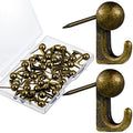 Jetec 30 Pieces Metal Push Pin Hangers Pin Wall Hooks Picture Hanging Picture Nails Frame Oil Painting Hooks on Wooden or Fabric Wall for Home or Office(Bronze) - color: Bronze