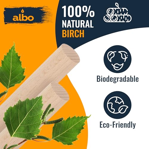 ALBO 1" x 36" Wooden Dowel Rods Set - 2 Pack Birch Natural Long Hardwood Craft Sticks Railings Supports Garden Structures Sanded Smooth Versatile Woodworking Furniture Decor DIY Projects - size: 1" x 36" 2 Pcs