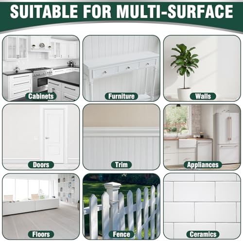 White Touch Up Paint Pen - Multi Surface White Paint for Cabinets, Furniture, Wall, Door, Metal, Wood & Enamel Appliance Scratch Repair - High Coverage, Quick Dry & Waterproof (1.5 Oz, Semi-Gloss)