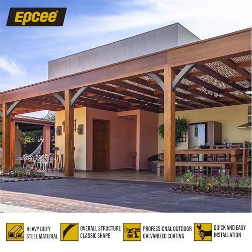Heavy Duty 45 Degree Angle Support Bracket 4"×4" (Actual: 3.2"×3.2") Wood Beam Support Hardware Degree Post Bracket for Gazebos Pagola Porches 2Pcs - size: 4"×4"