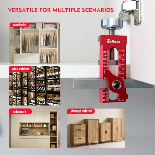 2-in-1 Cabinet Door Mounting Jig & Rebound Device Tool,Cabinet Hardware Jig with Bag,Fast Positioning Leveling Drilling Cabinet Door Mounting Jig for Most Cabinet Doors with 3 Drill Bits
