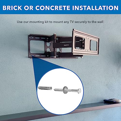 Mount-It! Universal TV Mounting Hardware Kit, Lag Screw and Drill Bit Set Includes Screws, Washers, Fischer Anchors, Wood Drill Bit and Concrete Drill Bit for Easy Installation