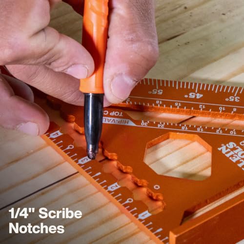 Klein Tools 80211 Rafter Square Set, 2-Piece, 7 and 12-Inch, Rafter Squares, Laser Etched Markings, 1/4-Inch Scribe Notches - size: 2-Piece Rafter Square Set