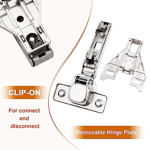 Probrico 25 Pairs（50 Pack） Kitchen Cabinet Hinges for Face Frame Cabinet, Concealed Cabinet Hinges Brushed Satin Nickel with Mounting Screws - size: 25 Pairs