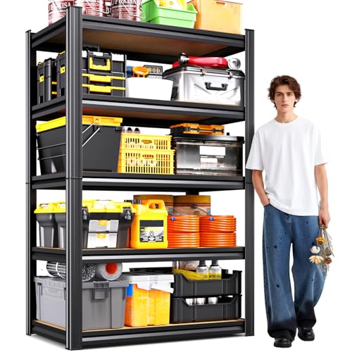 71"H Garage Shelving-5 Tier Garage Storage Shelves,Adjustable Heavy Duty Metal Shelving Unit and Storage Large Rack,Utility Steel Shelf For Warehouse Industrial Pantry Basement Organizers 71"x32"x14" - size: MDF/32"Wx14"Dx71"H