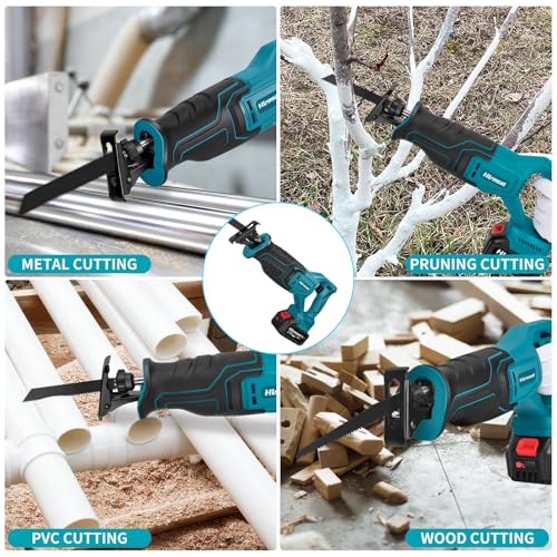 21V Brushless Cordless Reciprocating Saw,2×4.0Ah Battery Sawzaw
