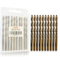 Luckyway 15/64" Cobalt Drill Bit (10 Pcs), Jobber Length Twist Drill Bit Set for Hard Metal, Stainless Steel, Cast Iron, Wood and Plastic, with Storage Case - style: 15/64" (10Pcs) Cobalt Drill Bits
