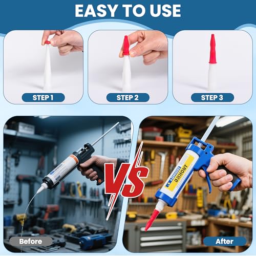 40PCS Caulk Tube Latex Sealing Caps, Caulking Gun Tip Caps - Universal Fit Caulk Tube Latex Sealing Caps for Sealing and Preserving Open Caulking Tube, Tight & Leak-proof Sealing