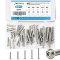 M6 x 30mm 35mm 40mm 45mm 50mm Button Head Socket Cap Screws Bolts, Stainless Steel 304, Metric Allen Hex Drive, Bright Finish, Fully Threaded, Assortment Kit 50PCS - size: Button M6x30-50 mm