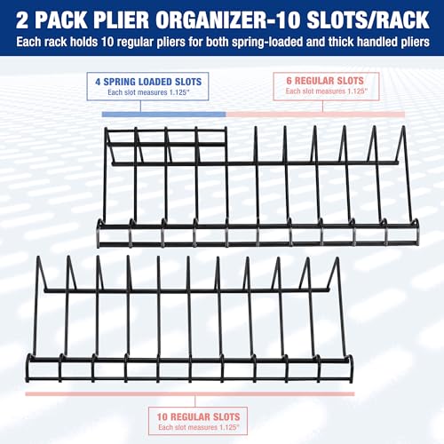 WORKPRO 2-Pack Plier Organizer Rack, 20 Slots Tool Drawer Organizer