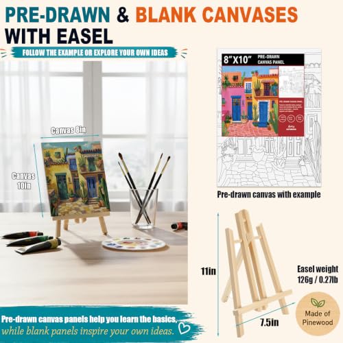 2 Pack Paint Set for Couples and Families with Portrait & Cartoon Guides