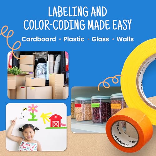 Craftzilla Rainbow Colored Masking & Painters Tape, 7 Rolls, 1in x 10 Yds - style: 7 Rolls