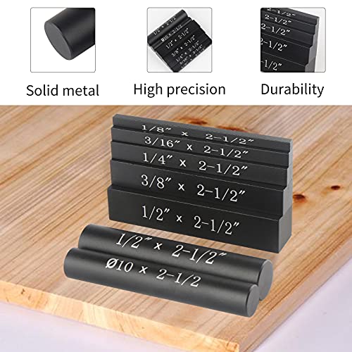 EANOSIC Setup Blocks Height Gauge Set, 7pcs Precision Aluminum Setup Bars for Router and Table Saw Accessories Woodworking Set Up, Bars Include Laser Engraved Size Markings - style: 7 Pcs-INCH