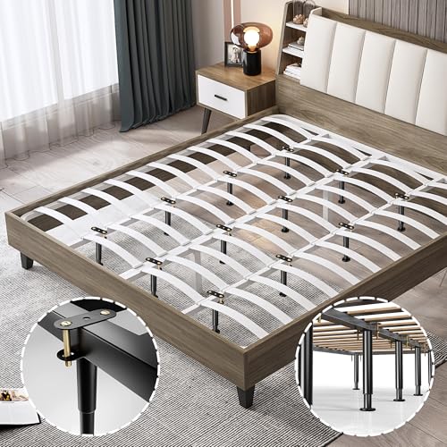6 Pcs Adjustable Height Bed Support Legs, 6-9 Inch Metal Under Bed Frame Support Legs, Extra Sturdy Bed Legs Replacement Parts with Rubber Non-Slip Base for King Queen Frame Wooden Center Slat - size: 6'' - 9'' 6pcs