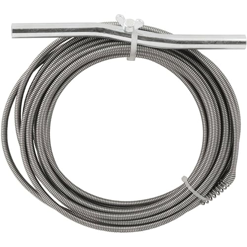 PlumbCraft 25 Ft Drain Auger, 1/4-Inch Steel, Hand-Cranked, Vinyl Grip