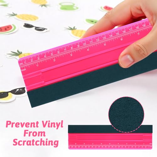Wallpaper Smoothing Tool, Professional Vinyl Squeegee with Ruler Felt Squeegee for Vinyl Decals Sticker Paper Wallpaper Window Film Tools - size: 10inch