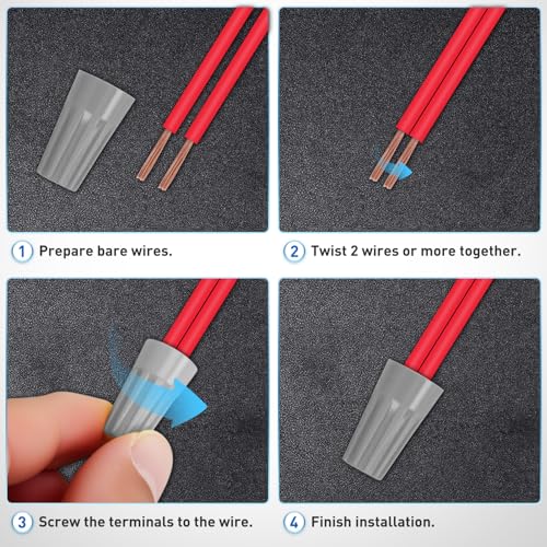 Nilight 600PCS Gray Wire Connectors Kit 22-20 AWG Electric Wire Caps - color: 600PCS 22-20# Wire Caps