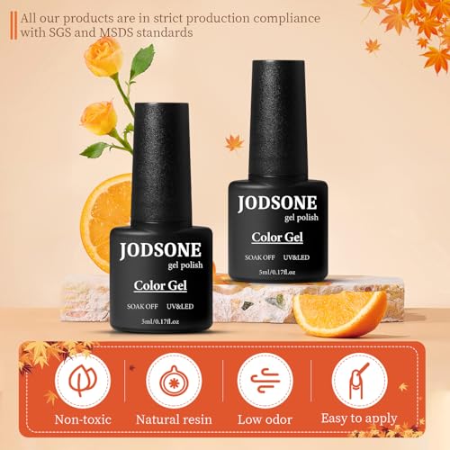 JODSONE 36 Pcs Gel Nail Polish Kit with U V Light of 32 Color Gel Polish Nail Collections Base and Top Glitter Coat Manicure Tools - color: KIT-08