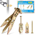 100 PCS Self Drilling Drywall Anchors with Screws Kit, Zinc Plated - size: 100PCS