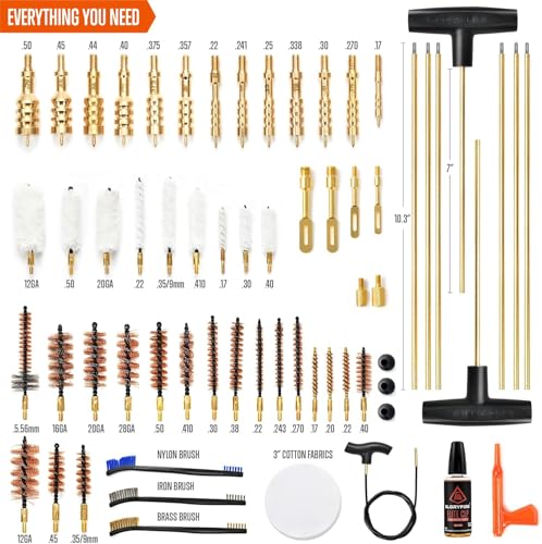 GLORYFIRE Elite Gun Cleaning Kit, 1oz Oil with Reinforced Rods - size: 59PCS