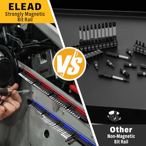 2-Piece Magnetic Slidable Drill Bit Holder, 80 Holes Bit Storage with Strong Magnetic Rail, Screwdriver Drill Bit Organizer for Your Specialty(Bits Not Included) - style: 2 Drill Bit Holder with Magnetic Rail