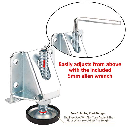 Anwenk Leveling Feet Heavy Duty Furniture Levelers Adjustable Table Leg Leveler w/Lock Nuts for Furniture,Table, Cabinets, Workbench,Shelving Units and More