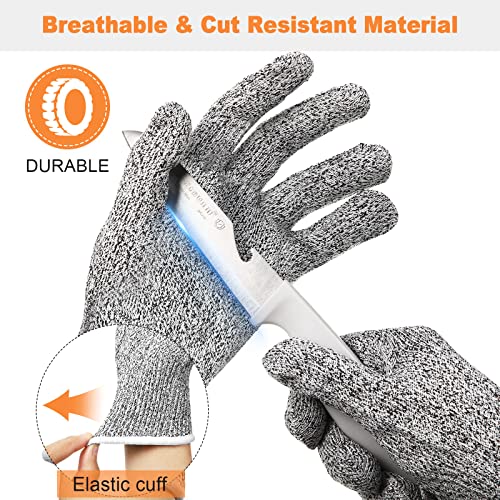 Chuarry 10 Pairs Cut Resistant Gloves Cutting Proof Gloves Level 5 Protection Kitchen Cuts Glove for Shucking Fish - size: Small