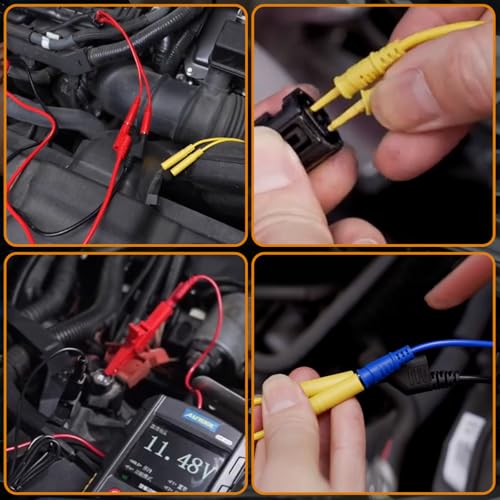 76 Pcs Automotive Circuit Test Lead Kit, Multimeter Test Leads Kit, Electrical Back Probe Kit, Alligator Clip, Acicular Probe, Banana Plug Adapters, Volt Meter Lead (with Carrying Case) - size: 76-piece