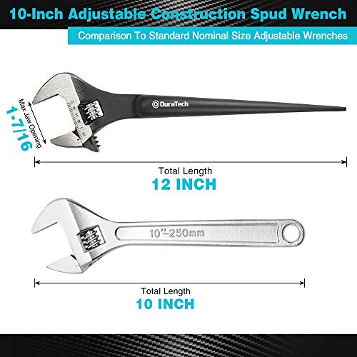 DURATECH 10-Inch Adjustable Construction Spud Wrench - size: 10-Inch