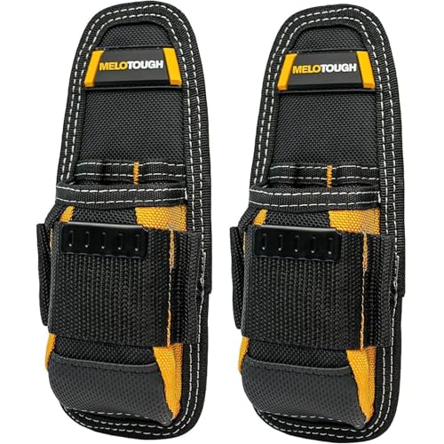 MELOTOUGH Small Tool Pouch with Belt Clip Technician's Clip on Tool Pouch,Pocket Belt Holster Mini Electrican Holder with Sanp Clip (2PACK) - color: Small Tool Pouch with Yellow Color